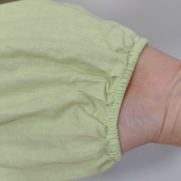 Universal Thread Light Green Linen-Rayon V-neck Peasant Blouse XL - Picture 4 of 8